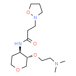 ChemSpider 2D Image | 1,5-Anhydro-2,3-dideoxy-4-O-[2-(dimethylamino)ethyl]-3-{[3-(1,2-oxazolidin-2-yl)propanoyl]amino}-D-threo-pentitol | C15H29N3O4