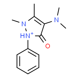 ChemSpider 2D Image | 4-(Dimethylamino)-2,3-dimethyl-5-oxo-1-phenyl-2,5-dihydro-1H-pyrazol-1-ium | C13H18N3O