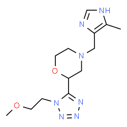 ChemSpider 2D Image | 2-[1-(2-Methoxyethyl)-1H-tetrazol-5-yl]-4-[(5-methyl-1H-imidazol-4-yl)methyl]morpholine | C13H21N7O2