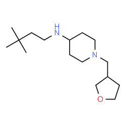 ChemSpider 2D Image | N-(3,3-Dimethylbutyl)-1-(tetrahydro-3-furanylmethyl)-4-piperidinamine | C16H32N2O