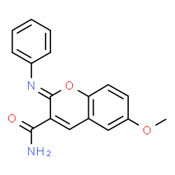 ChemSpider 2D Image | (2Z)-6-Methoxy-2-(phenylimino)-2H-chromene-3-carboxamide | C17H14N2O3
