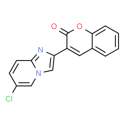 ChemSpider 2D Image | 3-(6-Chloroimidazo[1,2-a]pyridin-2-yl)-2H-chromen-2-one | C16H9ClN2O2