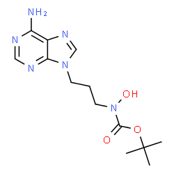 ChemSpider 2D Image | 2-Methyl-2-propanyl [3-(6-amino-9H-purin-9-yl)propyl]hydroxycarbamate | C13H20N6O3