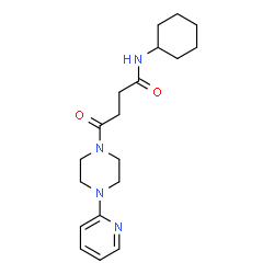 ChemSpider 2D Image | N-Cyclohexyl-4-oxo-4-[4-(2-pyridinyl)-1-piperazinyl]butanamide | C19H28N4O2