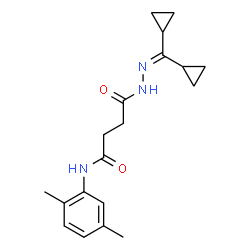 ChemSpider 2D Image | 4-[2-(Dicyclopropylmethylene)hydrazino]-N-(2,5-dimethylphenyl)-4-oxobutanamide | C19H25N3O2