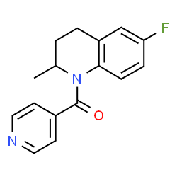 ChemSpider 2D Image | (6-Fluoro-2-methyl-3,4-dihydro-1(2H)-quinolinyl)(4-pyridinyl)methanone | C16H15FN2O