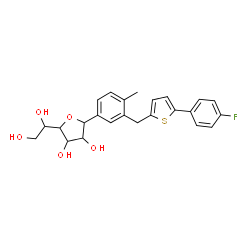 ChemSpider 2D Image | 1,4-Anhydro-1-(3-{[5-(4-fluorophenyl)-2-thienyl]methyl}-4-methylphenyl)hexitol | C24H25FO5S