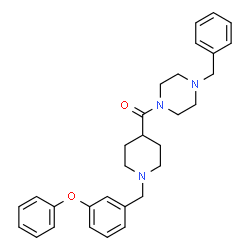 ChemSpider 2D Image | (4-Benzyl-1-piperazinyl)[1-(3-phenoxybenzyl)-4-piperidinyl]methanone | C30H35N3O2