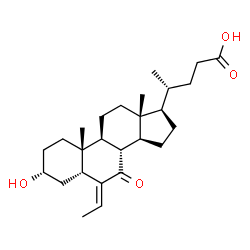 ChemSpider 2D Image | (3alpha,5beta,6E)-6-Ethylidene-3-hydroxy-7-oxocholan-24-oic acid | C26H40O4