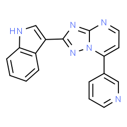 ChemSpider 2D Image | 2-(1H-Indol-3-yl)-7-(3-pyridinyl)[1,2,4]triazolo[1,5-a]pyrimidine | C18H12N6