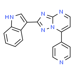 ChemSpider 2D Image | 2-(1H-Indol-3-yl)-7-(4-pyridinyl)[1,2,4]triazolo[1,5-a]pyrimidine | C18H12N6