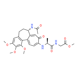 ChemSpider 2D Image | Methyl N-[(7S)-7-acetamido-1,2,3-trimethoxy-9-oxo-5,6,7,9-tetrahydrobenzo[a]heptalen-10-yl]-L-alanylglycinate | C27H33N3O8