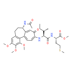 ChemSpider 2D Image | Methyl N-[(7S)-7-acetamido-1,2,3-trimethoxy-9-oxo-5,6,7,9-tetrahydrobenzo[a]heptalen-10-yl]-L-isoleucyl-L-methioninate | C33H45N3O8S