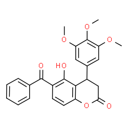ChemSpider 2D Image | 6-Benzoyl-5-hydroxy-4-(3,4,5-trimethoxyphenyl)-2-chromanone | C25H22O7