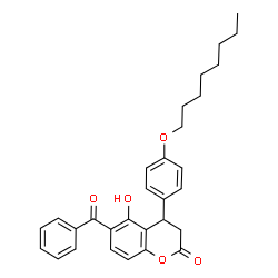 ChemSpider 2D Image | 6-Benzoyl-5-hydroxy-4-[4-(octyloxy)phenyl]-2-chromanone | C30H32O5