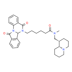 ChemSpider 2D Image | 6-(5,11-Dioxo-6a,11-dihydroisoindolo[2,1-a]quinazolin-6(5H)-yl)-N-methyl-N-[(1S,9aR)-octahydro-2H-quinolizin-1-ylmethyl]hexanamide | C32H40N4O3
