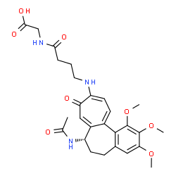 ChemSpider 2D Image | N-(4-{[(7S)-7-Acetamido-1,2,3-trimethoxy-9-oxo-5,6,7,9-tetrahydrobenzo[a]heptalen-10-yl]amino}butanoyl)glycine | C27H33N3O8
