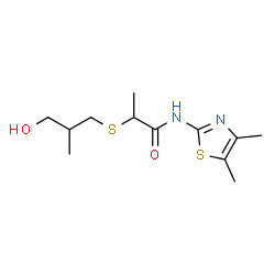 ChemSpider 2D Image | N-(4,5-Dimethyl-1,3-thiazol-2-yl)-2-[(3-hydroxy-2-methylpropyl)sulfanyl]propanamide | C12H20N2O2S2