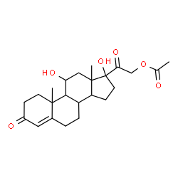 ChemSpider 2D Image | 11,17-Dihydroxy-3,20-dioxopregn-4-en-21-yl acetate | C23H32O6
