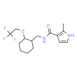 ChemSpider 2D Image | 2-Methyl-N-{[2-(2,2,2-trifluoroethoxy)cyclohexyl]methyl}-1H-pyrrole-3-carboxamide | C15H21F3N2O2