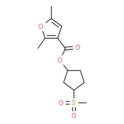 ChemSpider 2D Image | 3-(Methylsulfonyl)cyclopentyl 2,5-dimethyl-3-furoate | C13H18O5S