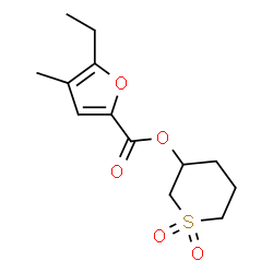 ChemSpider 2D Image | 1,1-Dioxidotetrahydro-2H-thiopyran-3-yl 5-ethyl-4-methyl-2-furoate | C13H18O5S