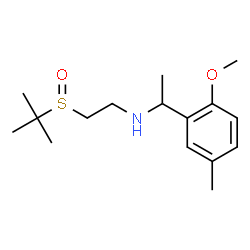 ChemSpider 2D Image | 1-(2-Methoxy-5-methylphenyl)-N-{2-[(2-methyl-2-propanyl)sulfinyl]ethyl}ethanamine | C16H27NO2S