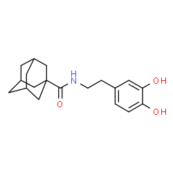 ChemSpider 2D Image | N-[2-(3,4-Dihydroxyphenyl)ethyl]-1-adamantanecarboxamide | C19H25NO3