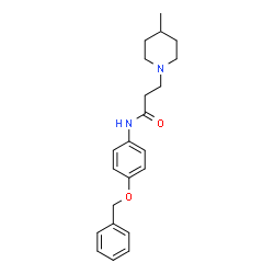 ChemSpider 2D Image | N-[4-(Benzyloxy)phenyl]-3-(4-methyl-1-piperidinyl)propanamide | C22H28N2O2