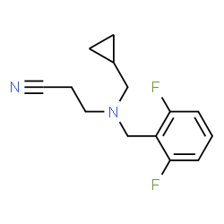 ChemSpider 2D Image | 3-[(Cyclopropylmethyl)(2,6-difluorobenzyl)amino]propanenitrile | C14H16F2N2