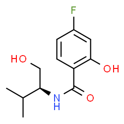 ChemSpider 2D Image | 4-Fluoro-2-hydroxy-N-[(2S)-1-hydroxy-3-methyl-2-butanyl]benzamide | C12H16FNO3