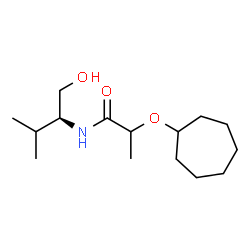 ChemSpider 2D Image | 2-(Cycloheptyloxy)-N-[(2S)-1-hydroxy-3-methyl-2-butanyl]propanamide | C15H29NO3