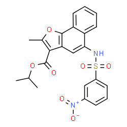 ChemSpider 2D Image | Isopropyl 2-methyl-5-{[(3-nitrophenyl)sulfonyl]amino}naphtho[1,2-b]furan-3-carboxylate | C23H20N2O7S
