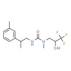 ChemSpider 2D Image | 1-Methyl-3-[2-(3-methylphenyl)propyl]-1-(3,3,3-trifluoro-2-hydroxypropyl)urea | C15H21F3N2O2