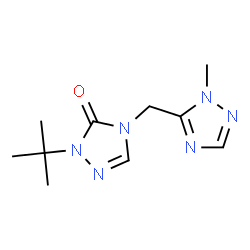 ChemSpider 2D Image | 2-(2-Methyl-2-propanyl)-4-[(1-methyl-1H-1,2,4-triazol-5-yl)methyl]-2,4-dihydro-3H-1,2,4-triazol-3-one | C10H16N6O