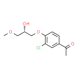 ChemSpider 2D Image | 1-{3-Chloro-4-[(2S)-2-hydroxy-3-methoxypropoxy]phenyl}ethanone | C12H15ClO4