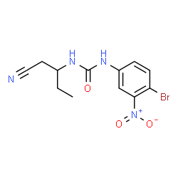 ChemSpider 2D Image | 1-(4-Bromo-3-nitrophenyl)-3-(1-cyano-2-butanyl)urea | C12H13BrN4O3