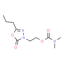 ChemSpider 2D Image | 2-(2-Oxo-5-propyl-1,3,4-oxadiazol-3(2H)-yl)ethyl dimethylcarbamate | C10H17N3O4