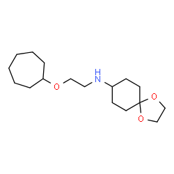 ChemSpider 2D Image | N-[2-(Cycloheptyloxy)ethyl]-1,4-dioxaspiro[4.5]decan-8-amine | C17H31NO3