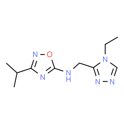 ChemSpider 2D Image | N-[(4-Ethyl-4H-1,2,4-triazol-3-yl)methyl]-3-isopropyl-1,2,4-oxadiazol-5-amine | C10H16N6O