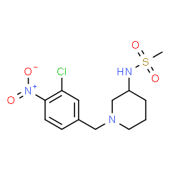 ChemSpider 2D Image | N-[1-(3-Chloro-4-nitrobenzyl)-3-piperidinyl]methanesulfonamide | C13H18ClN3O4S