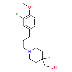 ChemSpider 2D Image | {1-[3-(3-Fluoro-4-methoxyphenyl)propyl]-4-methyl-4-piperidinyl}methanol | C17H26FNO2
