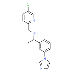 ChemSpider 2D Image | N-[(5-Chloro-2-pyridinyl)methyl]-1-[3-(1H-imidazol-1-yl)phenyl]ethanamine | C17H17ClN4