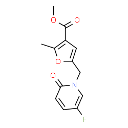 ChemSpider 2D Image | Methyl 5-[(5-fluoro-2-oxo-1(2H)-pyridinyl)methyl]-2-methyl-3-furoate | C13H12FNO4