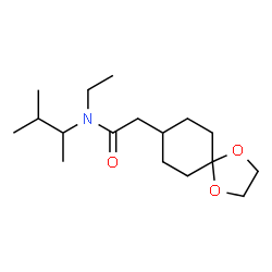 ChemSpider 2D Image | 2-(1,4-Dioxaspiro[4.5]dec-8-yl)-N-ethyl-N-(3-methyl-2-butanyl)acetamide | C17H31NO3