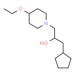 ChemSpider 2D Image | 1-Cyclopentyl-3-(4-ethoxy-1-piperidinyl)-2-propanol | C15H29NO2