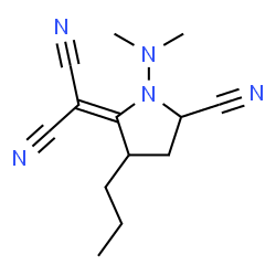 ChemSpider 2D Image | [5-Cyano-1-(dimethylamino)-3-propyl-2-pyrrolidinylidene]malononitrile | C13H17N5