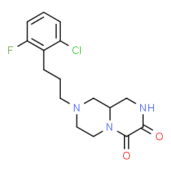ChemSpider 2D Image | 8-[3-(2-Chloro-6-fluorophenyl)propyl]hexahydro-2H-pyrazino[1,2-a]pyrazine-3,4-dione | C16H19ClFN3O2