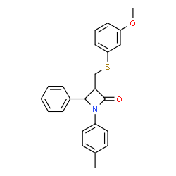 ChemSpider 2D Image | 3-{[(3-Methoxyphenyl)sulfanyl]methyl}-1-(4-methylphenyl)-4-phenyl-2-azetidinone | C24H23NO2S