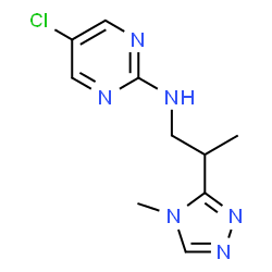 ChemSpider 2D Image | 5-Chloro-N-[2-(4-methyl-4H-1,2,4-triazol-3-yl)propyl]-2-pyrimidinamine | C10H13ClN6